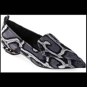 Nicholas Kirkwood Grey Python Velvet Beya Loafers